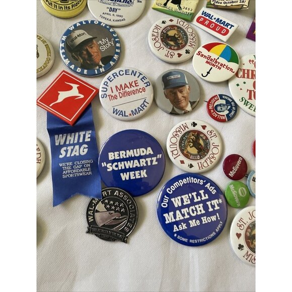 Vintage Pinback Button Collection - 30 Pcs - Wm. Dalton St. Joseph & More - Picture 10 of 12